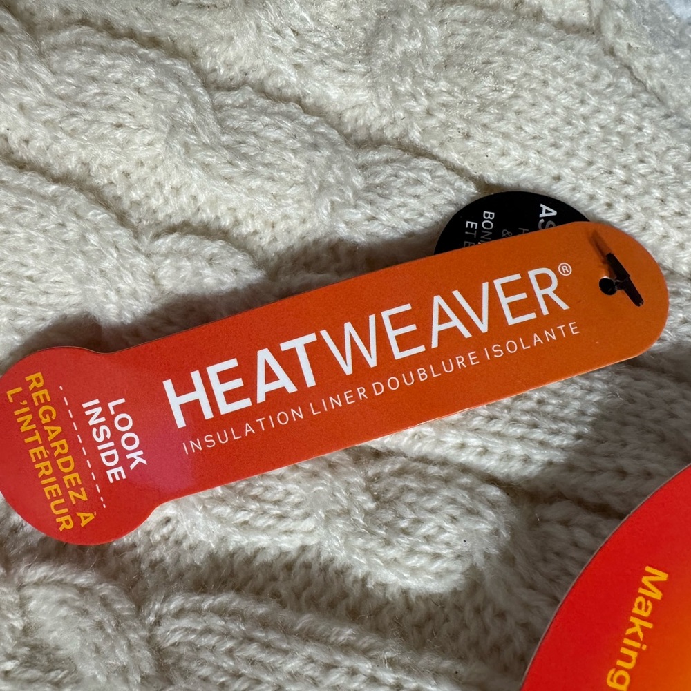 Heat Holders Heatweaver Cream Cable Knit Beanie Winter Snow Hat Gear Woman Lady - Picture 5 of 8